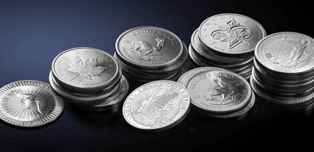 Stacks of Silver coins