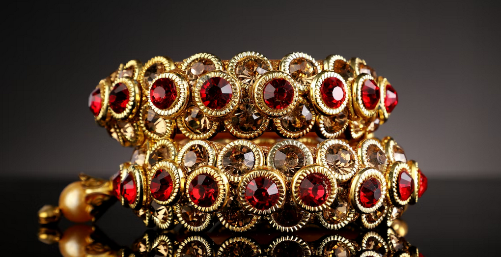 Gold ruby bracelet