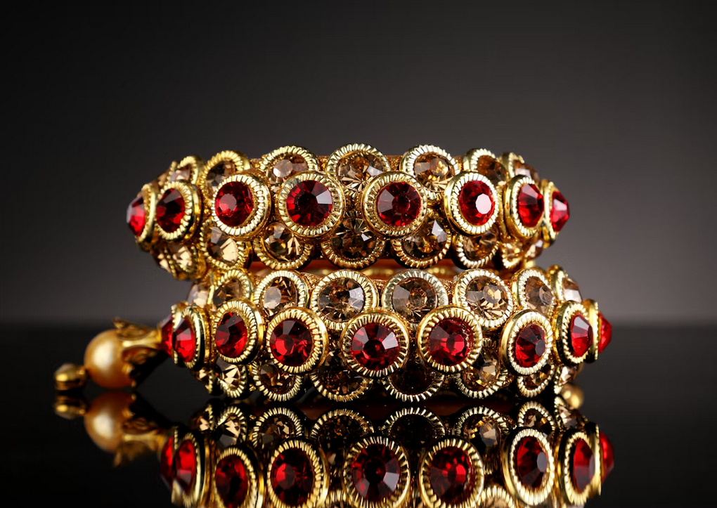 Gold ruby bracelet